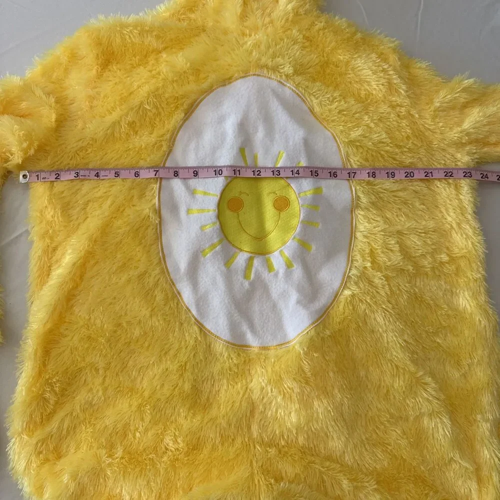 Care Bears Funshine Bear Costume Kids Girls XL Yellow Plush Hooded Halloween